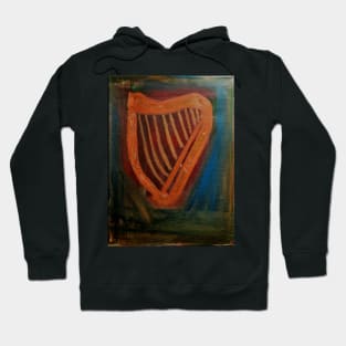 A painting  of a Irish harp Hoodie